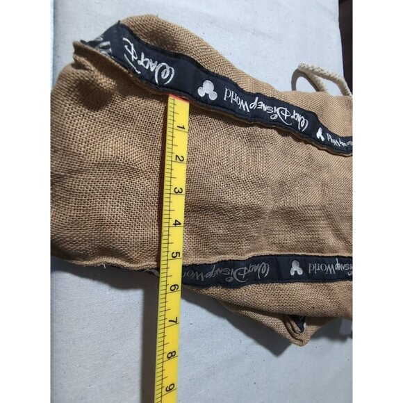 Walt DIsney World Tote Bag Burlap 16.5 X 5 X 15 With Rope Handles Disney World - Picture 3 of 5